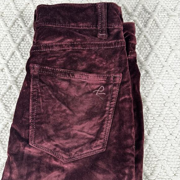DL1961 Chrissy Ultra High Rise Skinny Jeans Size 25 (US 0/2) Burgundy Velvet - Picture 2 of 10
